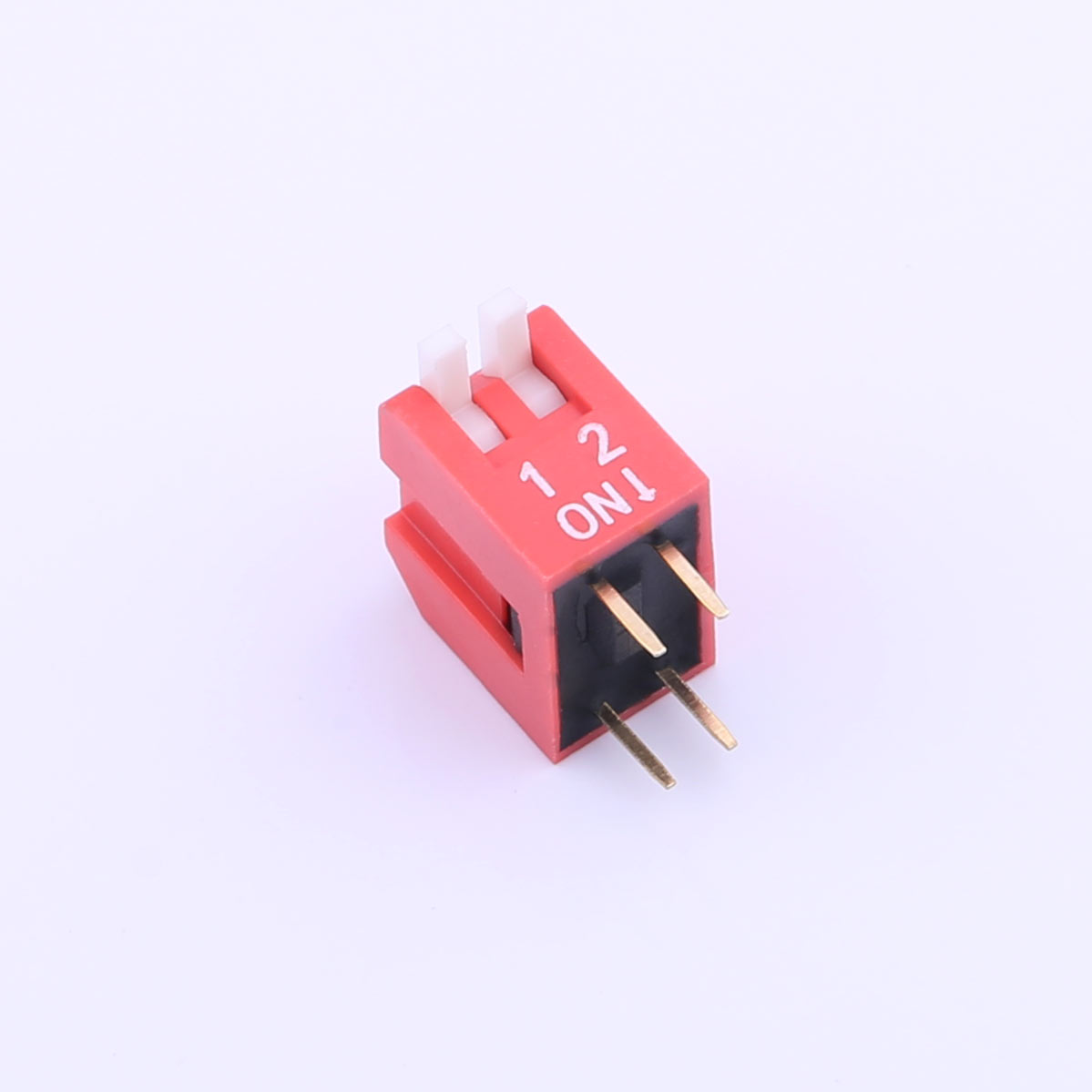 Kinghelm Pitch 2.54mm 2 Positions Red Dip Switch 100mA 24V - KH-1002-CB2.54-2P