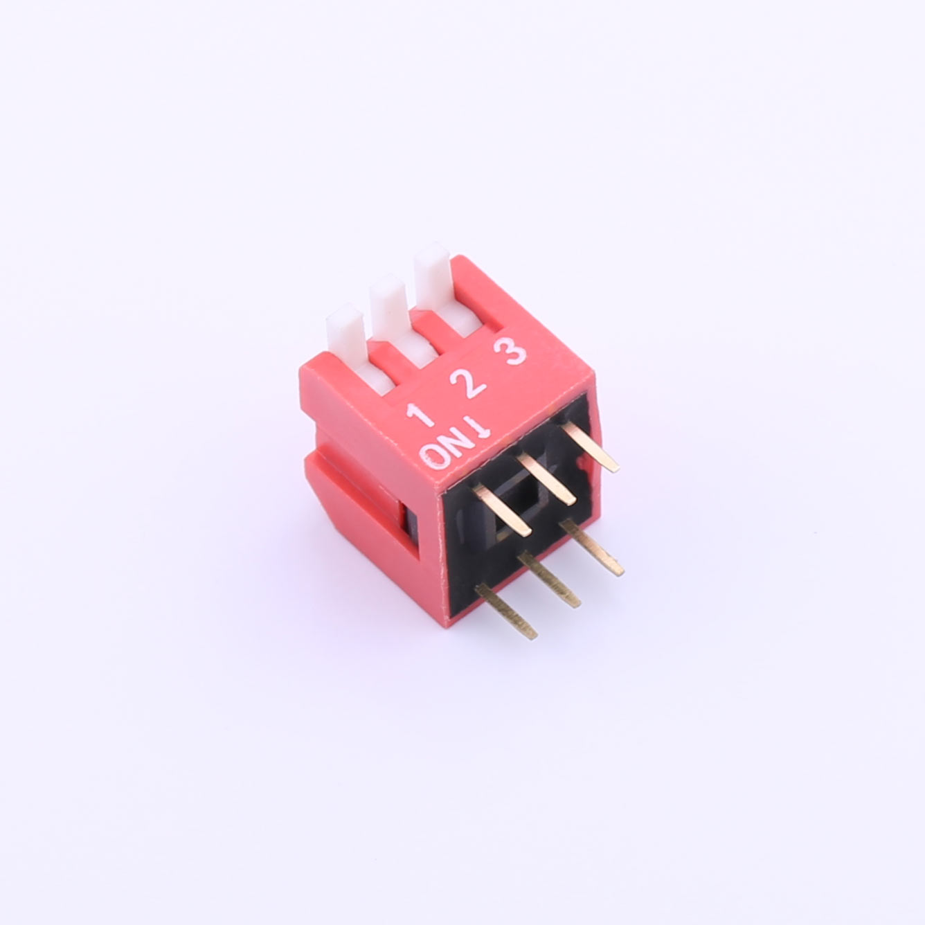 Kinghelm Pitch 2.54mm 3 Positions Red Dip Switch 100mA 24V - KH-1002-CB2.54-3P