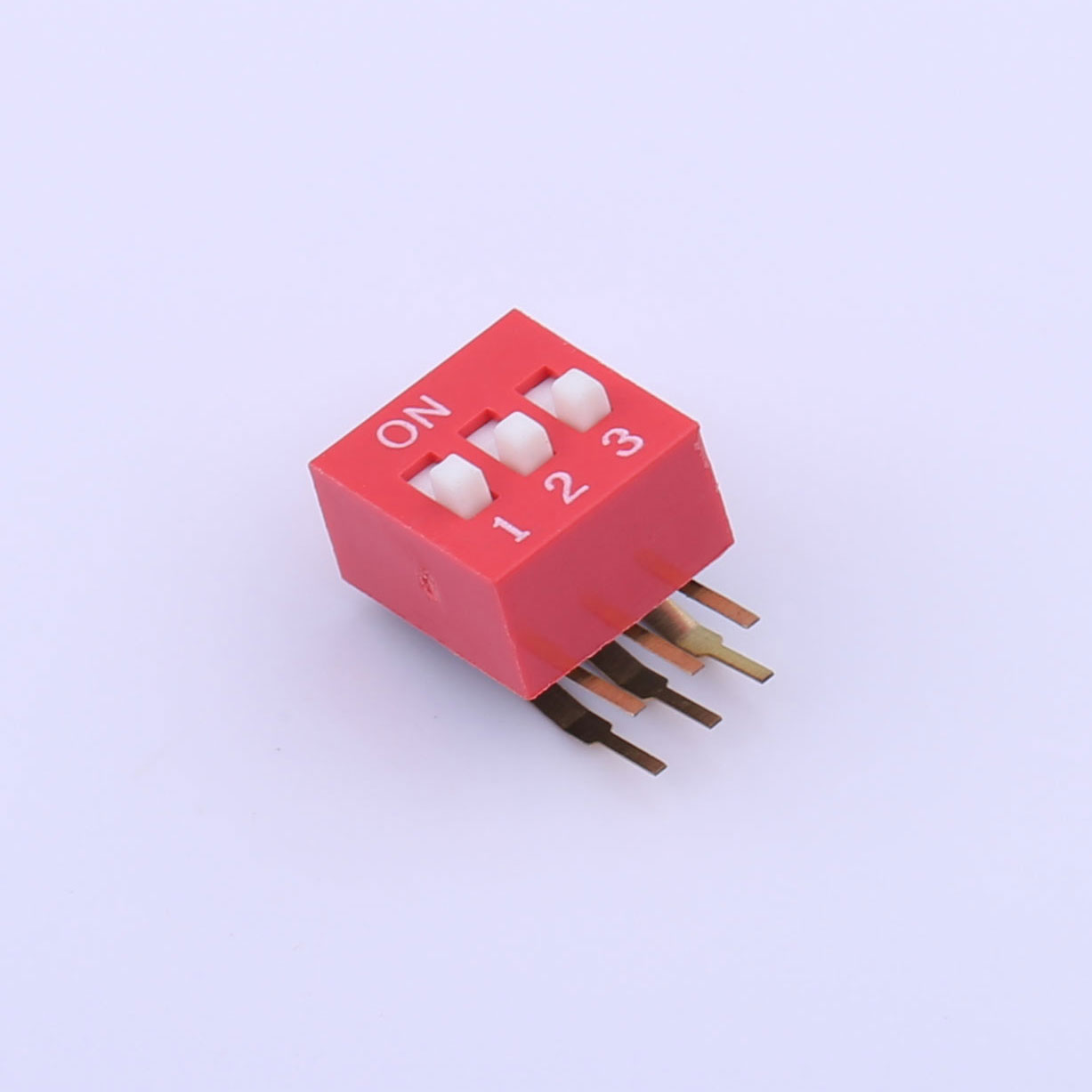 Kinghelm Pitch 2.54mm 3 Positions Red Dip Switch 100mA 24V - KH-BM2.54-3P-W