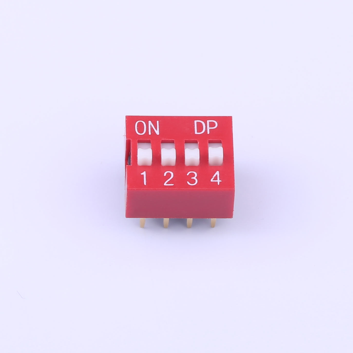 Kinghelm Pitch 2.54mm 8 Positions Red Dip Switch  100mA 24V - KH-BM2.54-4P