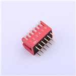 Kinghelm Pitch 2.54mm 6 Positions Red Dip Switch 100mA 24V - KH-1002-CB2.54-6P