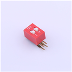 Kinghelm Pitch 2.54mm 2 Positions Red Dip Switch 100mA 24V - KH-BM2.54-2P-W