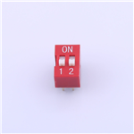 Kinghelm Pitch 2.54mm 2 Positions Red Dip Switch 100mA 24V - KH-BM2.54-2P