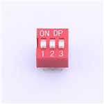 Kinghelm Pitch 2.54mm 3 Positions Red Dip Switch 100mA 24V - KH-BM2.54-3P