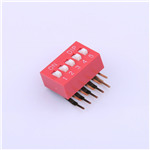 Kinghelm Pitch 2.54mm 5 Positions Red Dip Switch 100mA 24V - KH-BM2.54-5P-W