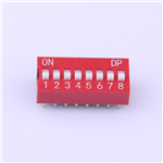 Kinghelm Pitch 2.54mm 8 Positions Red Dip Switch 100mA 24V - KH-BM2.54-8P
