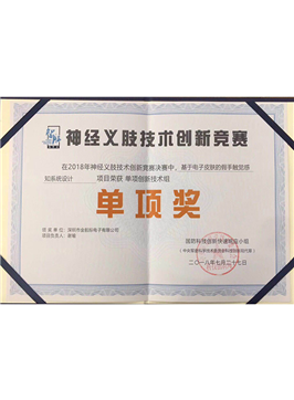 Won the "Neuroprosthesis Technology Innovation Competition Award"