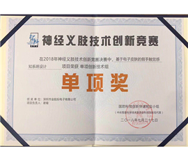 Won the "Neuroprosthesis Technology Innovation Competition Award"