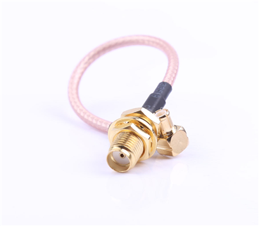 Kinghelm Coaxial connector Rotor radio frequency cable, MCX to SMA gold-plated external thread inner hole, RG316, L 100mm (4-piece set) - KHB (RG316) -MCX-100-28