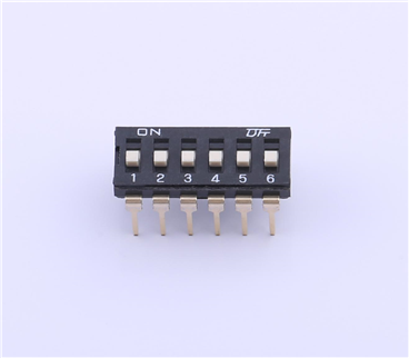 Kinghelm Pitch 2.54mm 6 Positions Dip Switch 100mA 24V - KH-10027A-HL2.54-6P