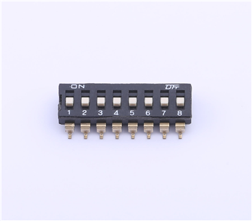 Kinghelm Pitch 2.54mm 8 Positions Dip Switch 100mA 24V - KH-10027B-SMT2.54-8P